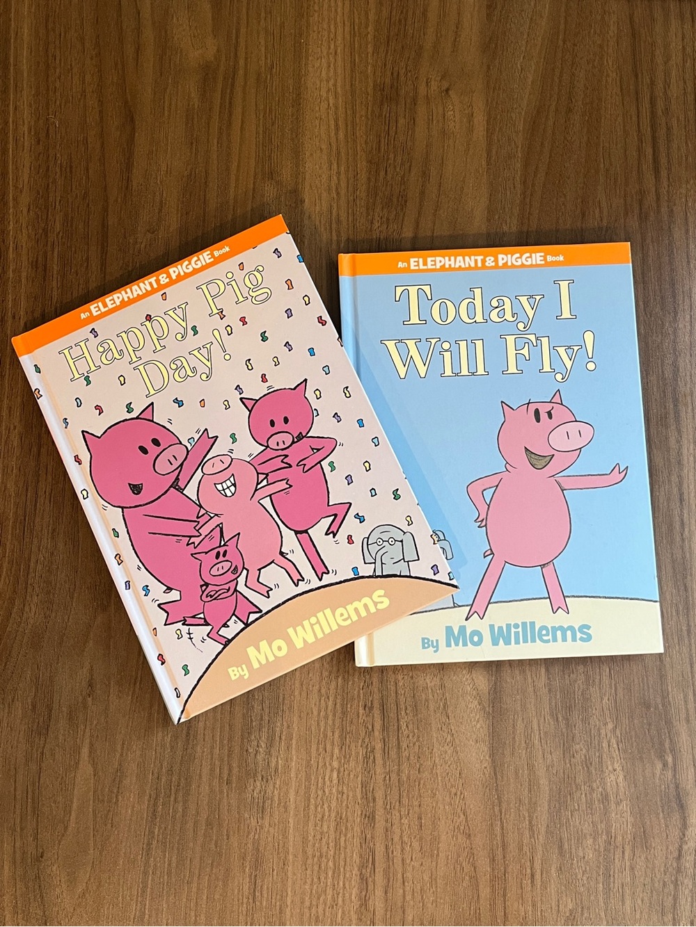 Mo Willems Hardcover Book Bundle - Today I Will Fly! & Happy Pig Day! Ages 4-8